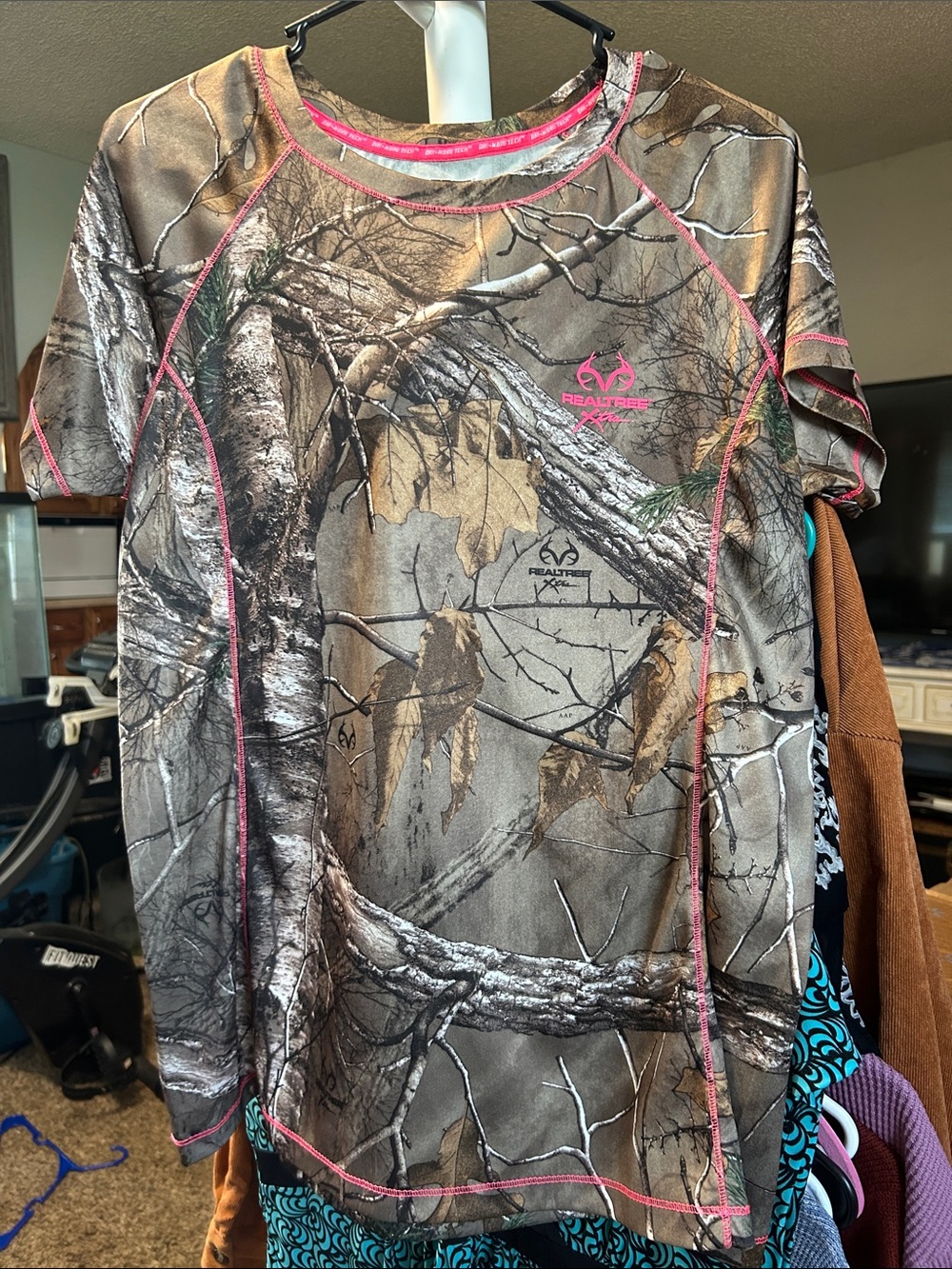 Realtree Camo Long Sleeve Tee with Pink Accents Size L